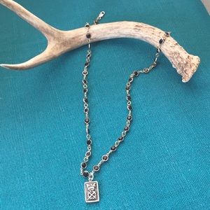 Black and silver charm necklace